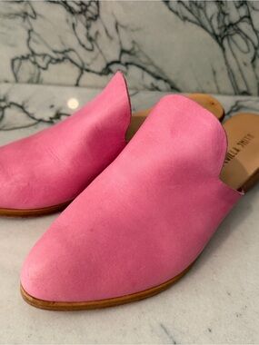 Sevilla Smith Teddi Joelle Pink Leather Hand Lasted Mule Slides 39 8.5